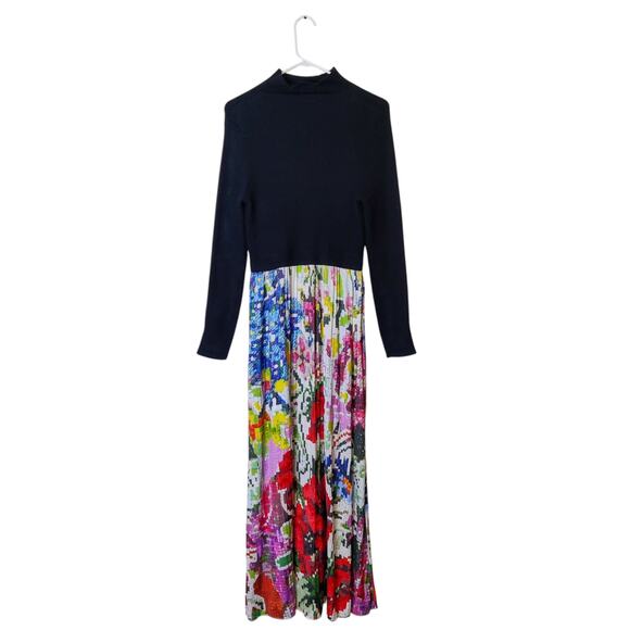 Kristin Lamb x Anthropologie Thea Twofer Sweater Dress Floral Skirt Large Petite - Picture 6 of 16